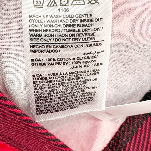 Old Navy Red Buffalo Plaid Pajama SET Youth  Size Small (6) NEW - Picture 4 of 5